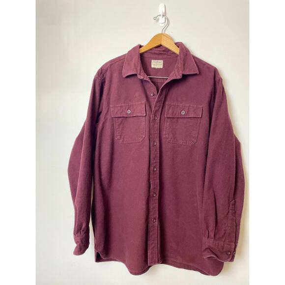 VTG L.L. Bean Men's Chamois Thick Flannel Shirt Size XL Work Outdoor Wear Fish - Picture 4 of 10